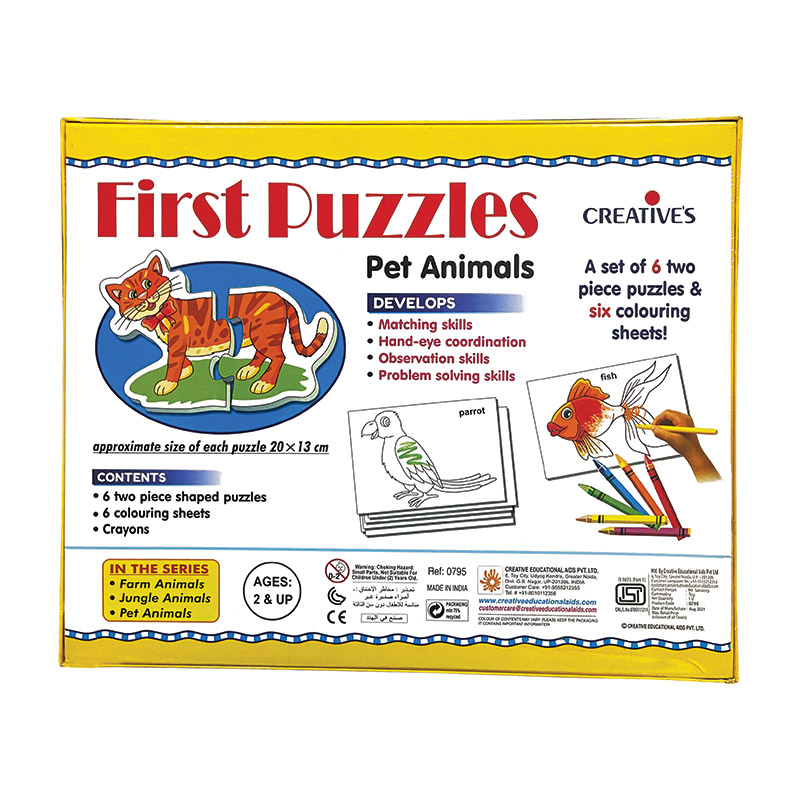 CRE0795 Pet Animals - * Creative Educational First Puzzles 