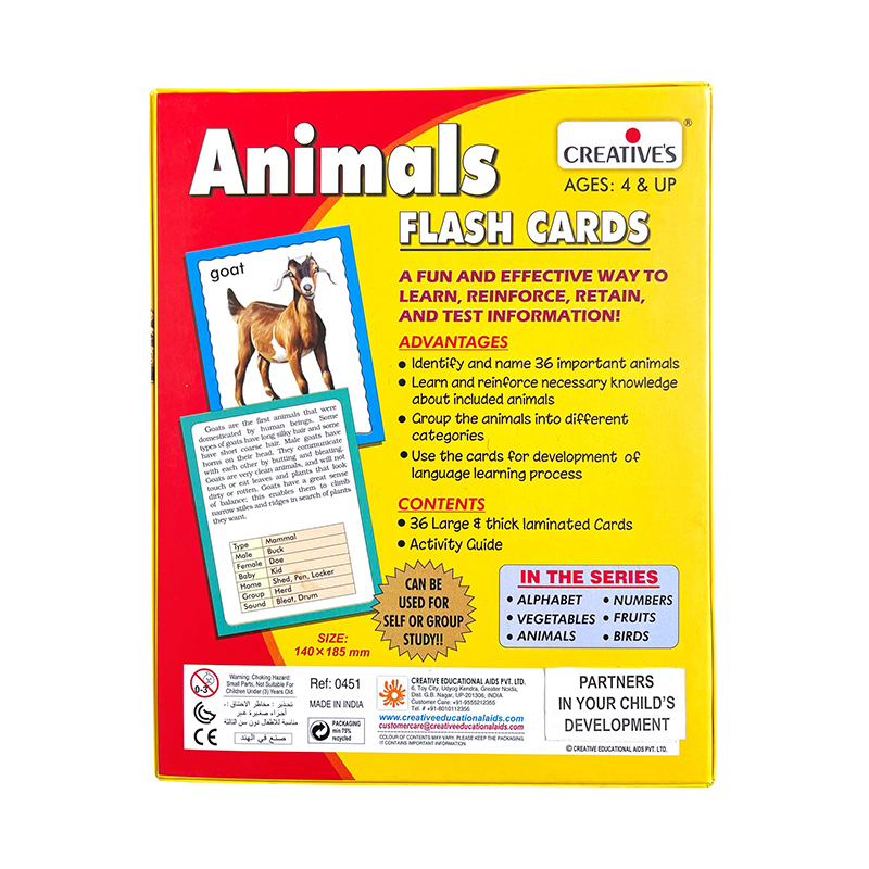 Discover Animals (Jumbo Flash cards) - Creative Educational Aids