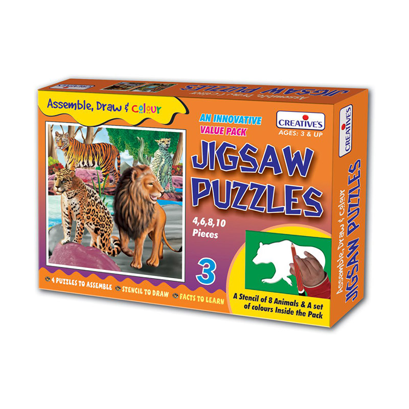 Jigsaw Puzzles Assemble, draw & Colour (3) Creative Educational Aids
