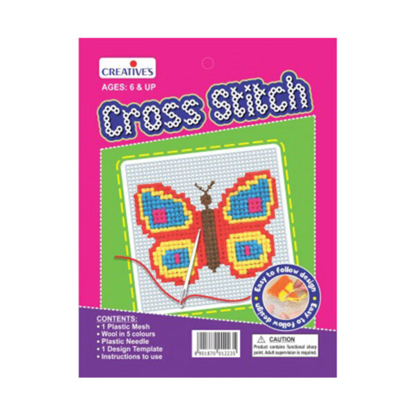 Creative's- Cross Stitch Butterfly Crafts Kit (Multi-Color)