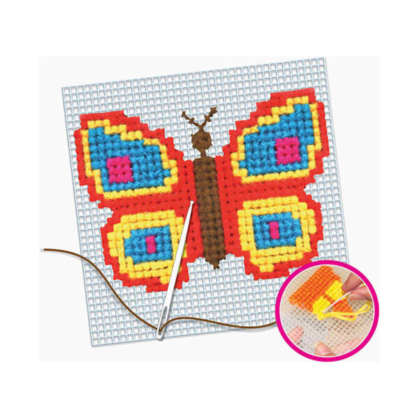 Creative's- Cross Stitch Butterfly Crafts Kit (Multi-Color)