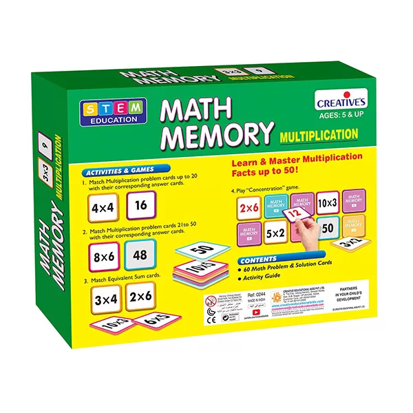 Creative’s Math Memory Flash Cards Multiplication Addition & Subtraction Combo Pack of 2 - Image 7