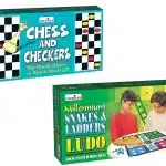 Creative's Chess and Checkers & Millennium Snakes & Ladders Ludo Board Game Combo Pack of 2