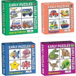 Product Safety and Compliance Details Regulatory Information To know the product(s) that require Bureau of Indian Standards (BIS) Marking, please refer to "Mandatory certifications in India" or search using "Know your standards" What is in the box? Special Vehicles:-4 Shpaed Puzzle (Each 18 Pieces) Transport :-4 Shpaed Puzzle (Each 18 Pieces) Sea Creatures:-4 Shpaed Puzzle (Each 18 Pieces) Dinosaurs :-4 Shpaed Puzzle ( Each 18Pieces ) Product description Early Puzzles by Creative's is an exciting set of 4 puzzles of 3,4,5 and 6 pieces on different topics. It helps the children develop fine motor skills, hand-eye coordination and visual discrimination skills.