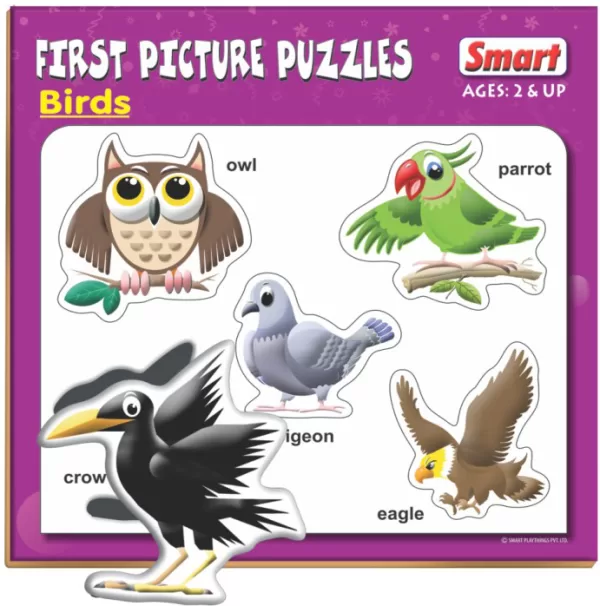 Smart First Puzzles – Birds | Age 2+ | 5 Piece Kids Bird Puzzle